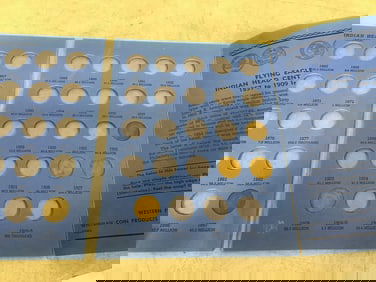 Indian Head Cent Collection booklet with some coins