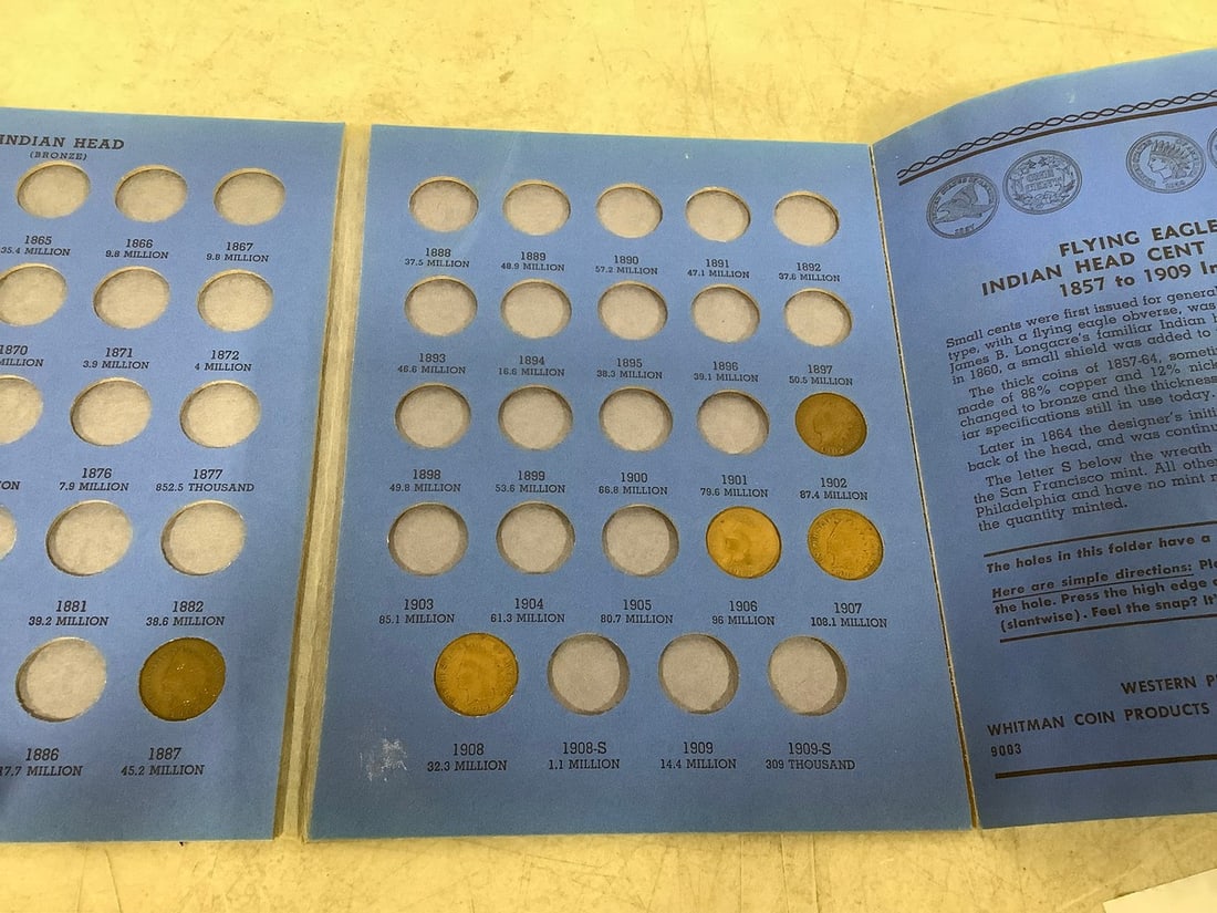 Indian Head Cent Collection booklet with some coins (1 of 1)