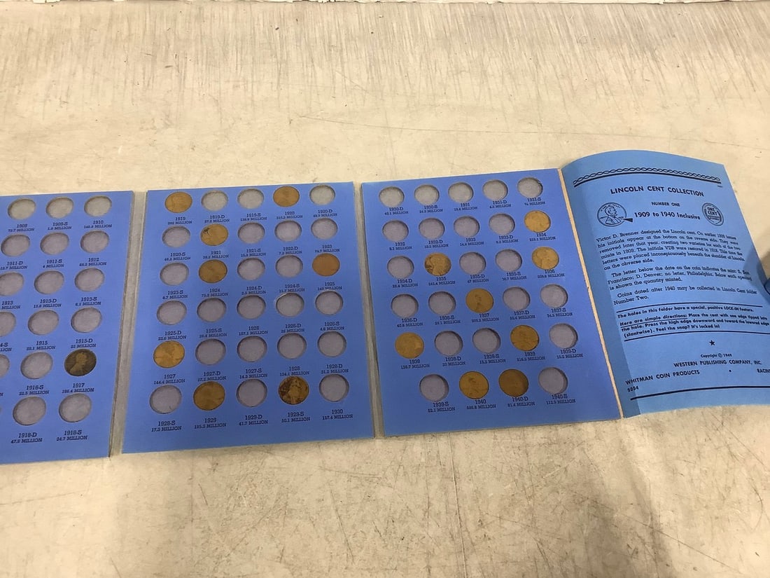 Lincoln Cent Collection booklet 1909 to 1940: Lincoln Cent Collection booklet 1909 to 1940