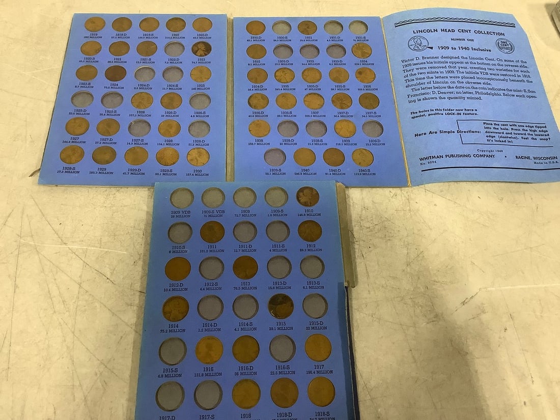 Lincoln Cent Collection booklet 1909 to 1940: Lincoln Cent Collection booklet 1909 to 1940