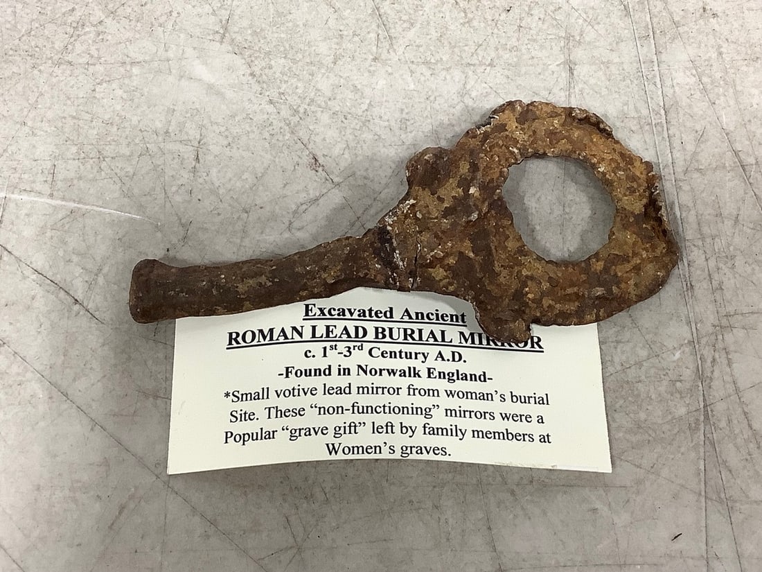 Excavated Ancient Roman Lead Burial Mirror(1st-3rd century A.D.): Excavated Ancient Roman Lead Burial Mirror(1st-3rd century A.D.)