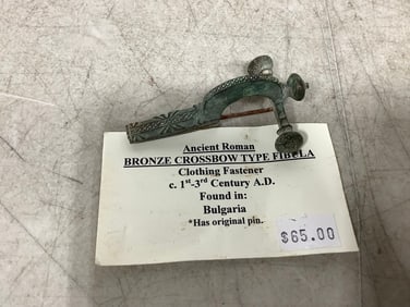 Ancient Roman Bronze Crossbow type fibula clothing fastener(1st-3rd century A.D.)
