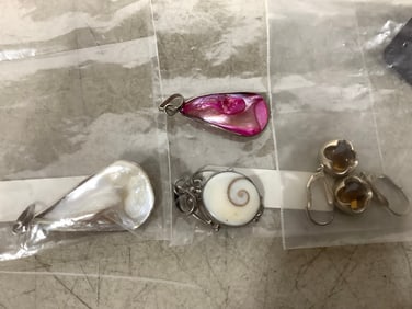 Sterling Pendants, and Earrings with Stones