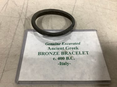 Genuine Exavated Ancient Greek Bronze Bracelet (c. 400 b.c.)