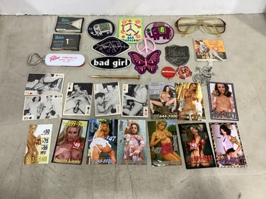 Iron on patches, pornographic cards, and more
