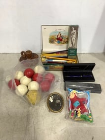 Burger King teletubbies toy, vintage candleholder, and more