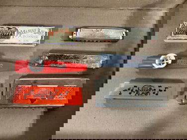 Vintage harmonicas and kazoos