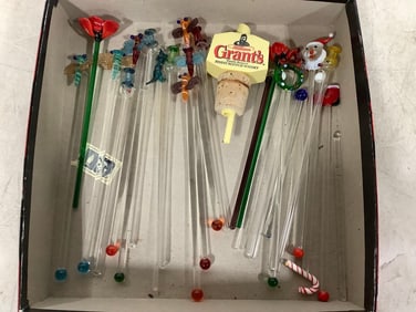 Vintage glass stirrers