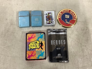 Austin Powers cards, vintage lighters, and more