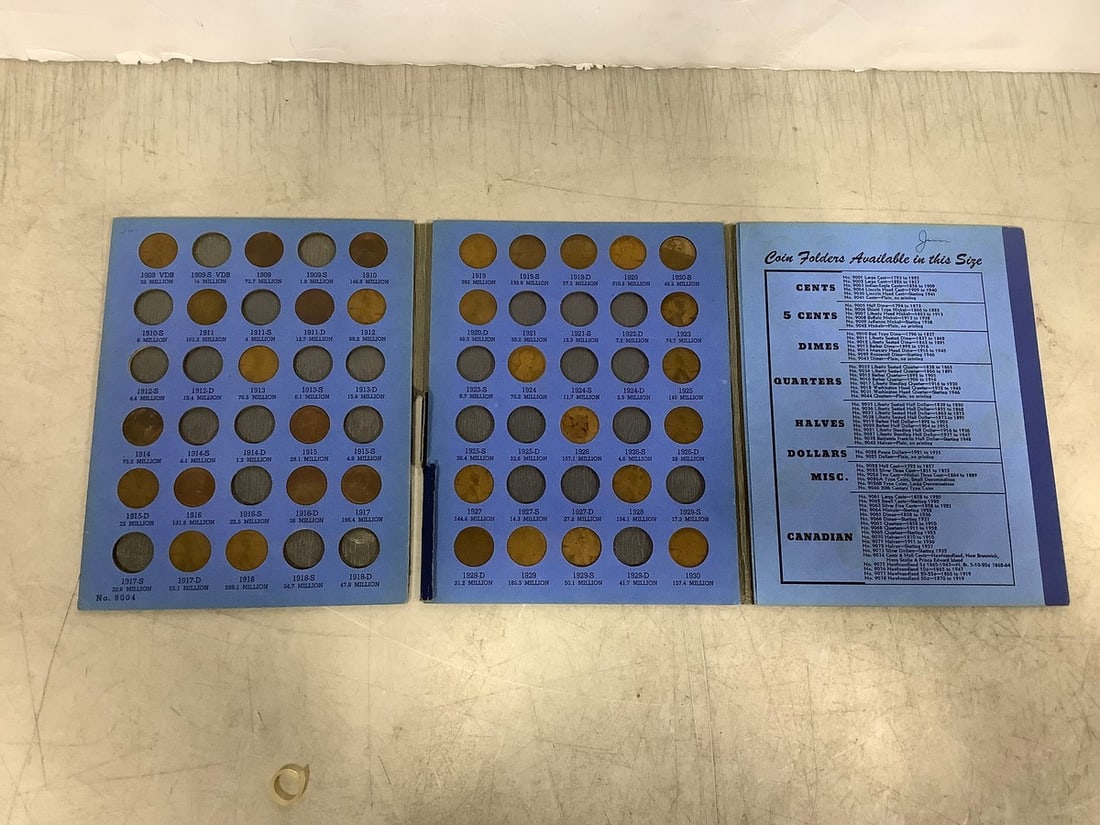 Vintage coin folder collection 1909 to 1940 various coins (1 of 1)