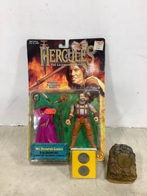 Gospel coin rock decor, Hercules collectible figure(new in box), and more