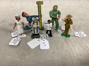Vintage metal figurines(tallest 3in.)