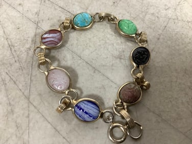 Sterling bracelet with stones