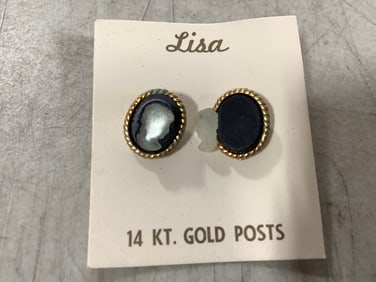 14kt Cameo Earrings
