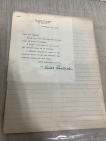 Vintage Document signed by Elanor Roosevelt