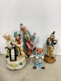 Clown statues(10.5in.tallest)