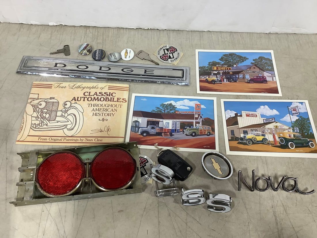 Lot of Vintage Automobile Emblems (Camero, Chevy), and more (1 of 1)