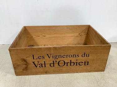 Vintage Les Vignerons du Val D'Orebieu Wooden Crate (7inx19.5inx13in)