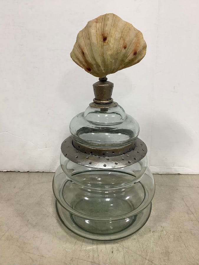 Vintage glass jar(12in.tall): Vintage glass jar(12in.tall)