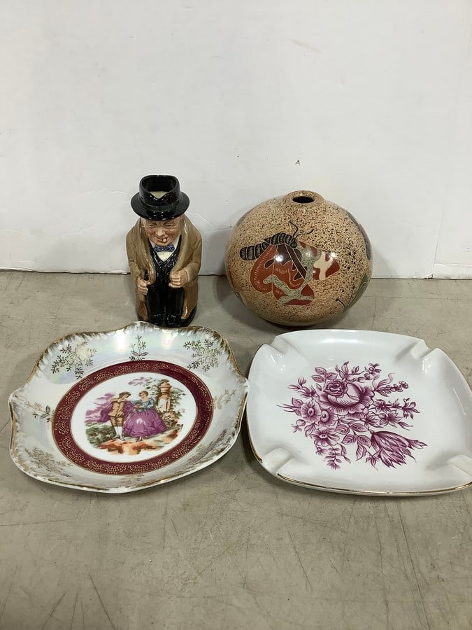 Winston Churchill Royal Doulton pitcher, decorative plates, and more: Winston Churchill Royal Doulton pitcher, decorative plates, and more