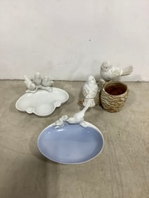 Yankee Candle votive holder(4in.tall) and decorative plates