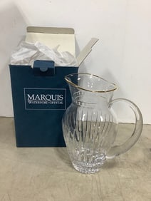 Marquis Waterford crystal pitcher(9in.tallest)