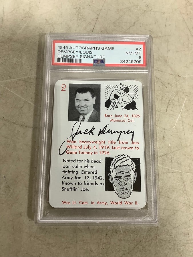 1945 Dempsey Louis signature collectible card in case: 1945 Dempsey Louis signature collectible card in case