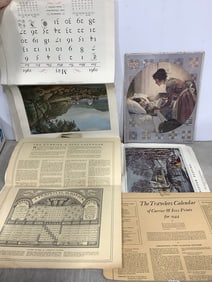 The Traveler's Calendar Currier & Ives prints and Norman Rockwell print