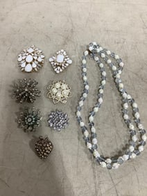 Vintage broaches and necklace