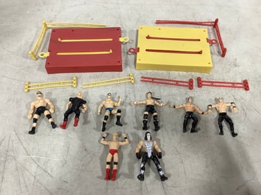 Vintage toy wrestling set