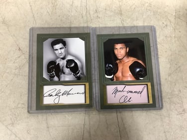 Muhammad Ali and Rocky Marciano collectible cards
