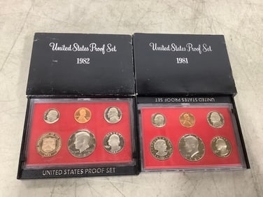 1981 and 1982 U.S. proof coin sets