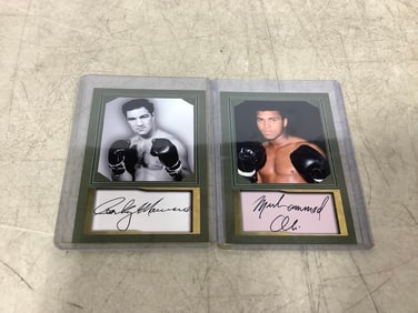 Muhammad Ali and Rocky Marciano collectible cards