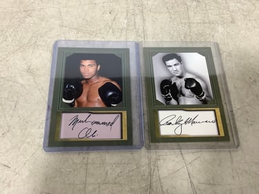 Muhammad Ali and Rocky Marciano collectible cards