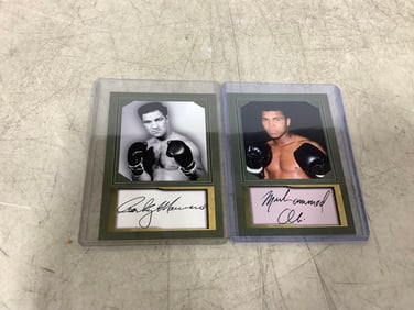 Muhammad Ali and Rocky Marciano collectible cards