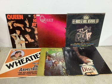 Vintage rock records(Queen, the Monkees, and more)