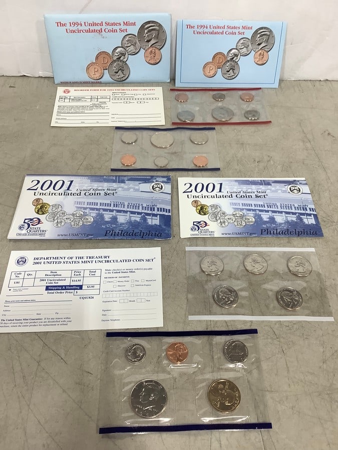 1994 and 2001 United States Mint Uncirculated Coin Sets (1 of 1)