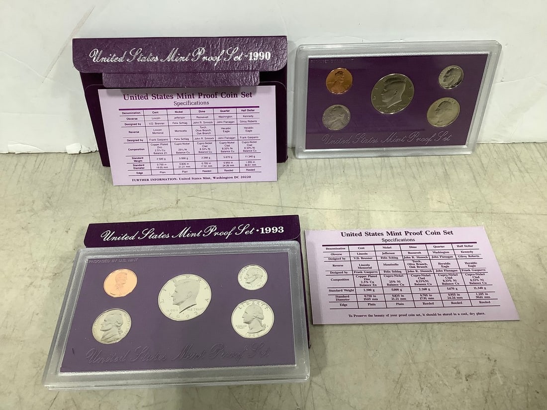 1990 and 1993 United States Proof Sets (1 of 1)