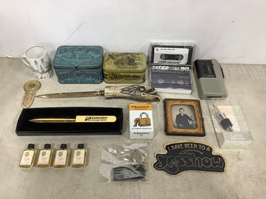 Vintage tin containers, Sony cassette-corder, MasterLock, and more
