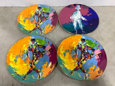 Harlequin by Royal Doulton signed plates(10.25in.across)