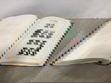 Vintage stamp book with stamps inside