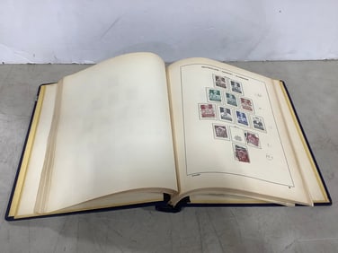 Vintage stamp book with stamps inside