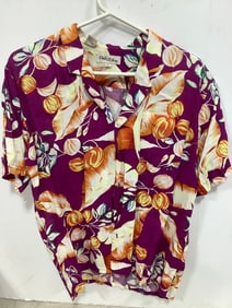 Vintage Oak Tree Button Up Shirt (Size: L) 1970's