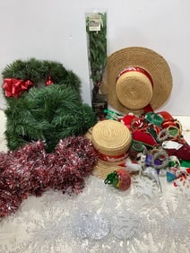 Various Christmas Decor and Hats