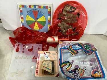 Vintage Dragon Kite, Stencil Crayons, and more