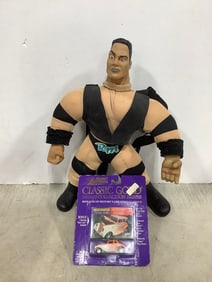 Classic Gold Collection 1933 Custom Willy's car with card(new in package) and The Rock WF Bone