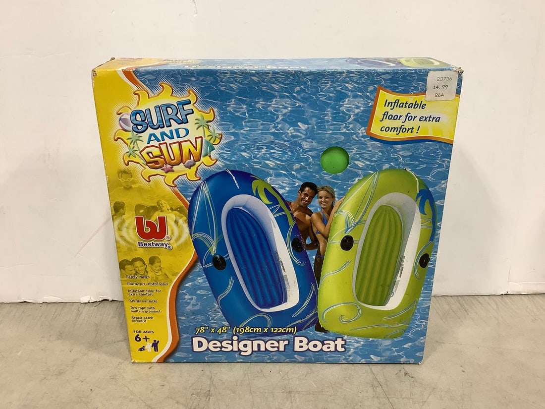 Surf and Sun Designer boat in box(78in.x48in.): Surf and Sun Designer boat in box(78in.x48in.)