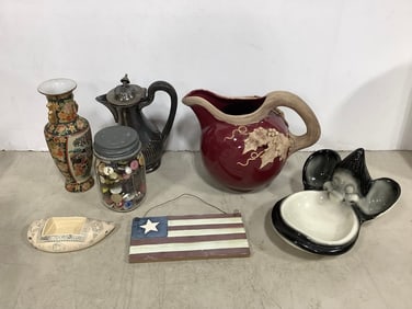 MCM pottery, vintage buttons, and more