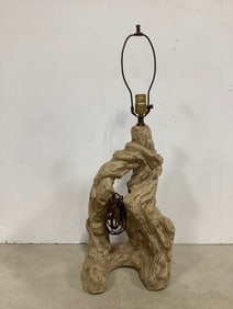 Mid Century faux drift wood lamp(29in.tall)