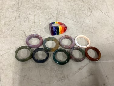 Carved stone rings